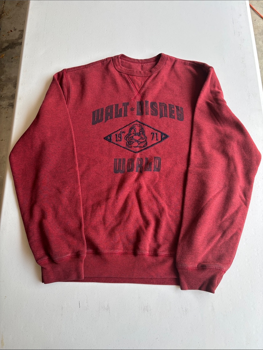 Disney Maroon Crewneck Sweatshirt with Walt Disney World Logo